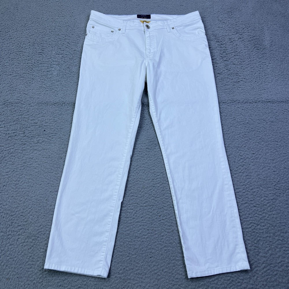 Bugatti Madrid‎ Modern Fit Jeans Mens Actual 36x29 White Preppy Denim Pants